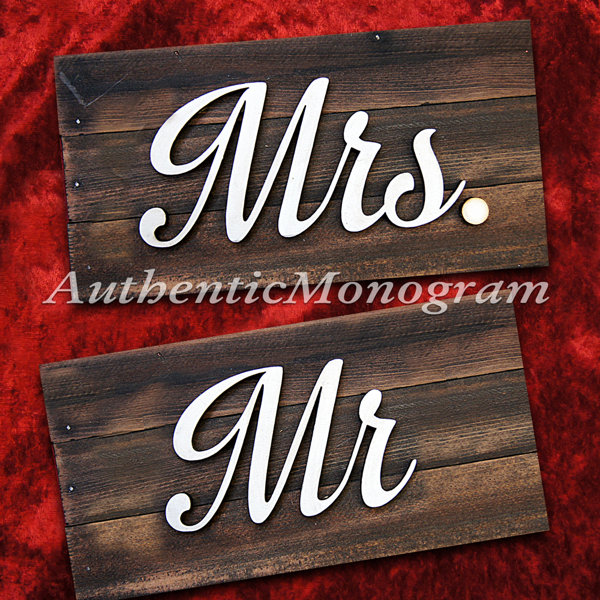 aMonogramArtUnlimited Mr And Mrs Wall Decor on Wood Wayfair